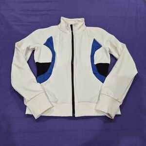 Bebe Sport Logo Black/Sapphire/White Full Zip  Jacket - M/L